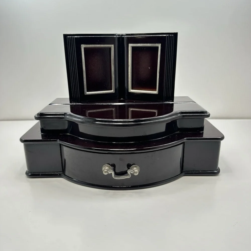 Jewelry Music Box That Plays Memory From Cats 2 Compartments and Picture Frames